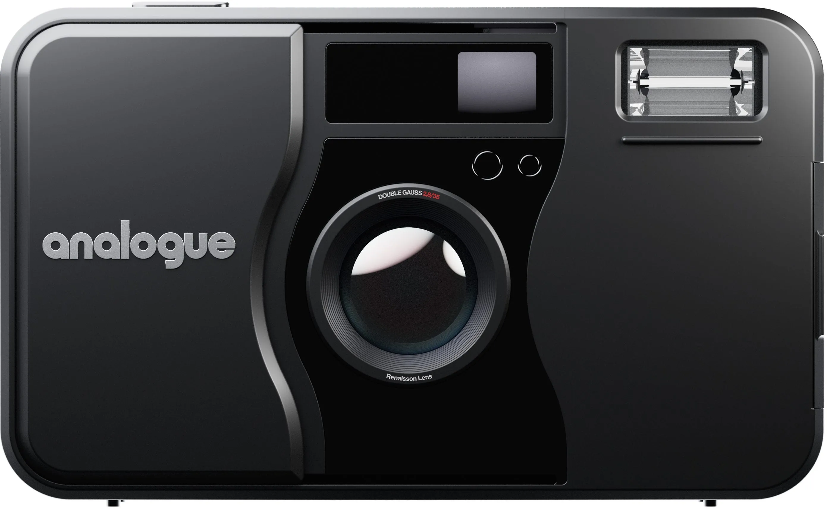 Black Analogue AF1 film camera from the front