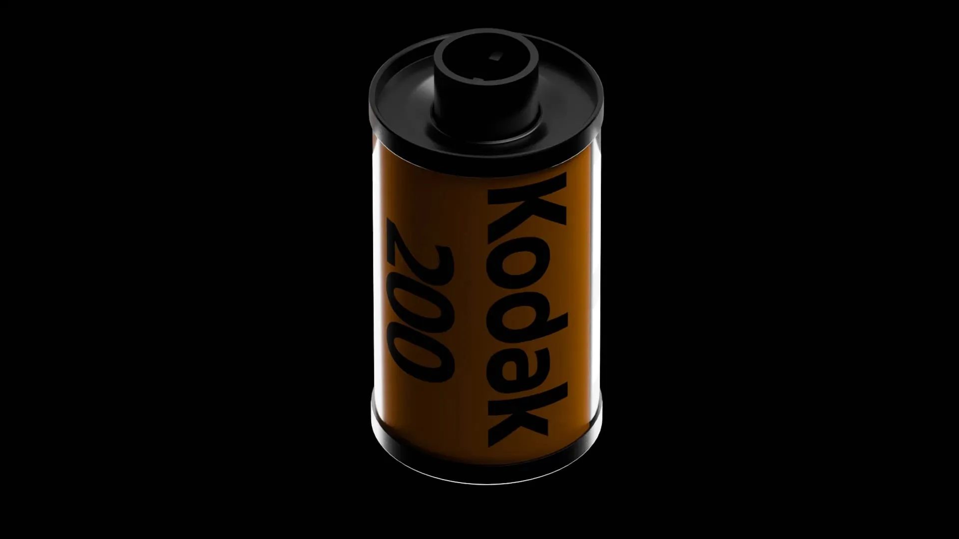 Render of a Kodak 200 film roll on black, Analogue AF1