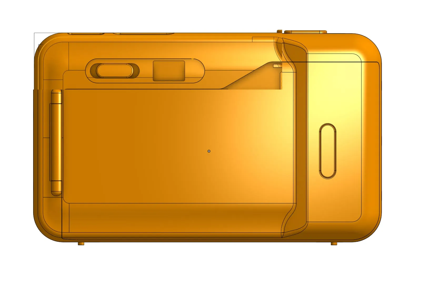 Orange CAD model of the camera back, Analogue AF1