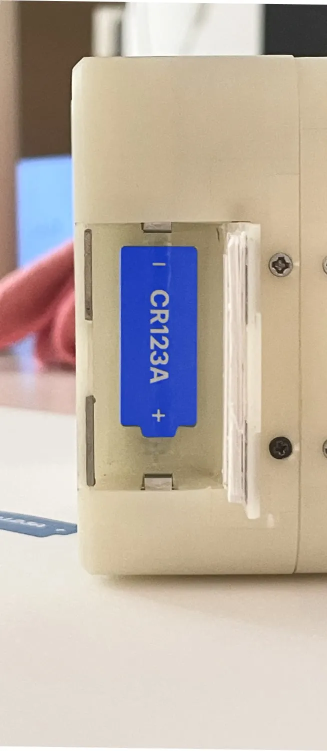 Close-up of the battery compartment on a prototype, Analogue AF1