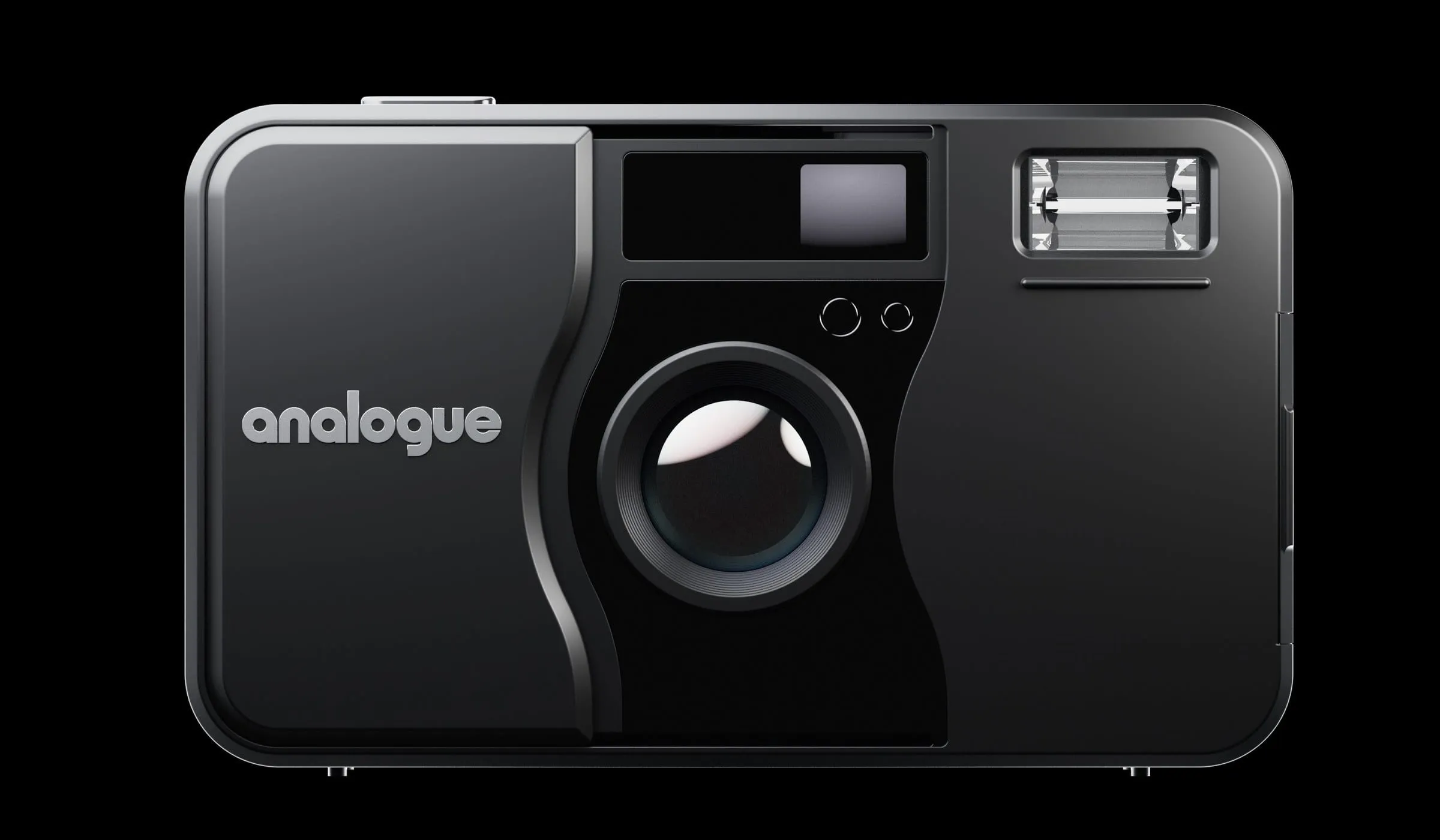 Black Analogue AF1 film camera from the front