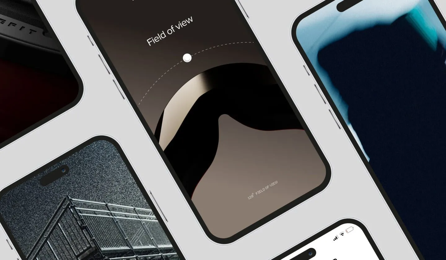 Phone screens showing the goggle field of view feature, Atomic Ski website