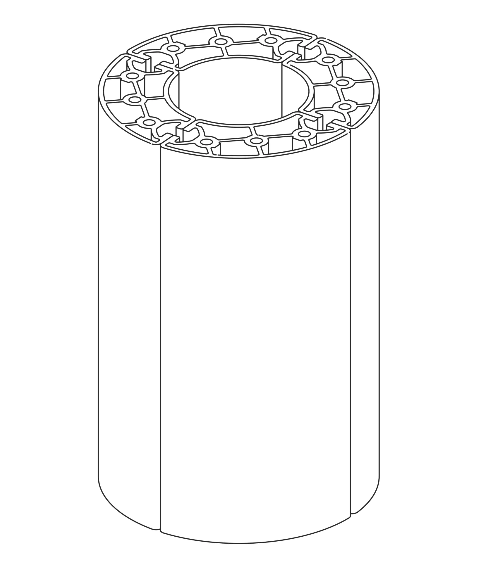 Technical drawing of the Type-490 vase