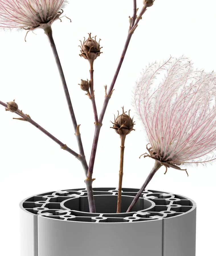 Type-490 aluminium ring vase from above